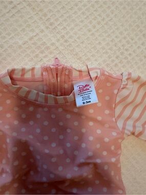 Ruffle Butts Pink Polka Dot Girls Rashguard